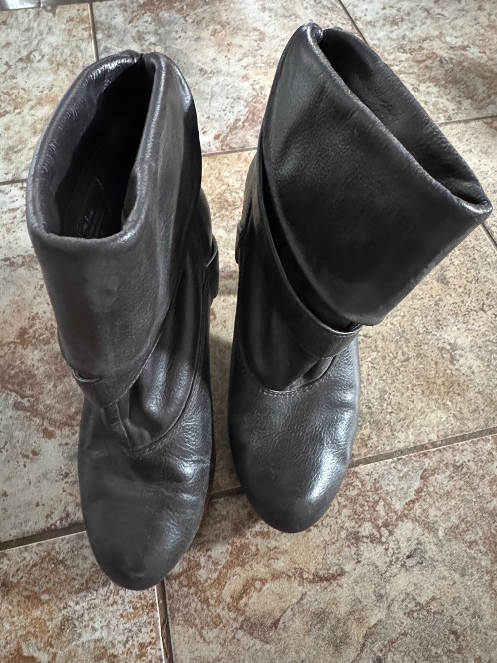 Classic Women's Fold-Over Ankle Boots - Brown